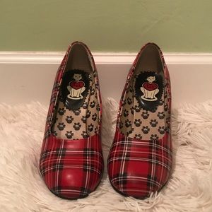 TUK Red Plaid Heels